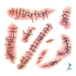 Halloween Body Face Scar Realistic Temporary Tattoos