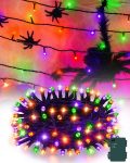 Halloween String Lights Battery Operated, Orange Purple