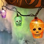 Halloween Skull String Lights Outdoor, 8.5Ft Ghost Head