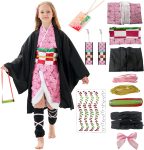 Kids Kimono Costume Cosplay Outfits Set Cloak Halloween