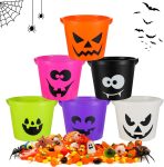 6 Pack Halloween Trick or Treat Pumpkin Bucket Jack O