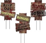 Halloween Decorations Outdoor Beware Yard Signs, 3