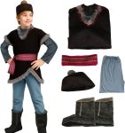 MORROWIND Kids 5 Pieces Medieval Costume Brown Tunic