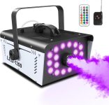 Fog Machine Halloween Outdoor 1200W with 18 LED Lights,