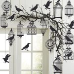Cheerland Gothic Crow Decoration Black Cage Garland for