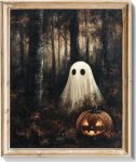 RETRART Vintage Halloween Ghost Wall Decor Pumpkin Head