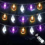 Halloween Lights Decor, 16 FT 30 LED 3D Pumpkin Bat