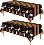 2 Pack Halloween Tablecloth 54 x 108 Inch,Plastic Table