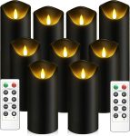 Flickering Flameless Candles, Battery Operated Plastic