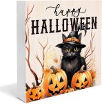 Halloween Decor, Cat Pumpkin Decorations, Happy