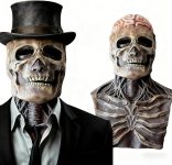 FLOWERTEEN Skeleton Halloween Scary Latex Mask with