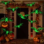 12PCS Halloween Hanging Bats Decorations, Large Plastic