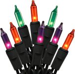 Multi Color Halloween String Lights, Dark Purple,