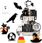 Simple polymer 19 Pcs Halloween Tiered Tray Decorations
