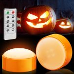 Luditek 2-Pack Halloween LED Pumpkin Lights with Remote