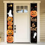 Halloween Porch Banner 12x71 Inch Trick or Treat Door