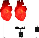 2 Pack Light Up Valentines Skeleton Heart Decorations,