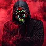 LED Day of the Dead Mask, Light Up Halloween Mask 3