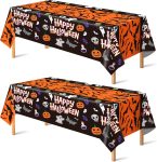 OHOME Halloween Decorations - 2 Pack Plastic Tablecloth