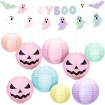 Riakrum 10 Pcs Halloween Party Decoration Set,