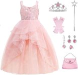 WYB Glinda Dress for Girls Pink Witch Costume for Girls