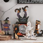 SY Super Bang 5pcs Halloween Wooden Decorations,