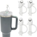 Cute Ghost Straw Covers Cap Compatible with Stanley Cup