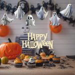 6 Pcs Halloween Hanging Ornaments for Tree Cute White