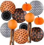 UNIQOOO 12 Pack Halloween Decorations Hanging Paper