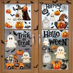 Halloween Window Clings,Double-Sided Reusable Window
