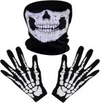 White Skeleton Gloves and Skull Face Mask Ghost Bones