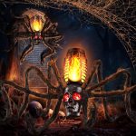 Halloween Skull Flame Lights with 8 Spider Tentacles 2