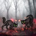 Halloween Decorations Outdoor Black Cat, Metal Black