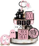 Umigy 15 Pcs Halloween Tiered Tray Decor Set Cute Ghost