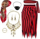 Angelaicos Womens Pirate Costume With Accessories Set
