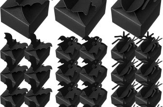 Cholemy 60 Pcs Black Halloween Party Treat Boxes Bat