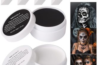 MEICOLY 6Pcs Halloween Makeup Kit,Black White Face