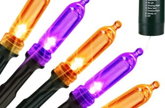 LYHOPE Orange Purple Halloween Lights Indoor, 33ft 100