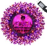 Orange and Purple Halloween Lights, 114ft 300 LED
