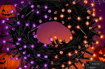 Purple&Orange Halloween Lights, 33FT 100 LED Outdoor
