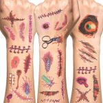 Halloween Body Face Realistic Scar Temporary Tattoos