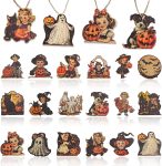 Vintage Halloween Decoration Wooden Hanging Ornaments -