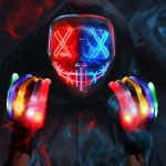 Max Fun Halloween Mask Glowing Gloves for Halloween