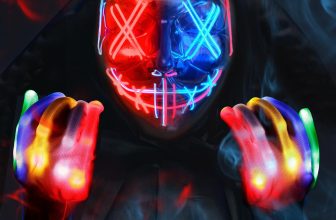 Max Fun Halloween Mask Glowing Gloves for Halloween