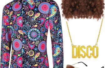 Mepase 4 Pcs Halloween Mens Disco Costume 70s Outfits