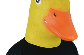 Voyiparty Yellow Duck Head Mask, Halloween Latex animal