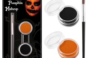 Black Orange Face Paint Pumpkin Halloween Makeup Kit