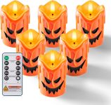 Homemory Orange Remote Control Flameless Candles,