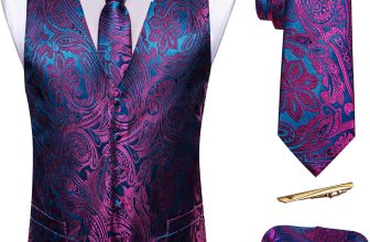Barry.Wang Mens Suit Vest Paisley/Flower Silk Jacquard