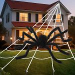 Land Guard 236'' Big Spider Web Halloween Decor+70''